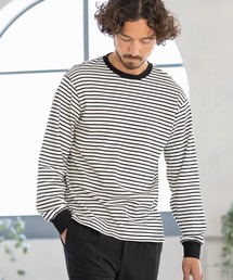 mlt3725-BORDER LONG SLEEVE CUT SEW カットソー