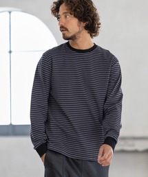 mlt3725-BORDER LONG SLEEVE CUT SEW カットソー