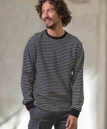 mlt3725-BORDER LONG SLEEVE CUT SEW カットソー