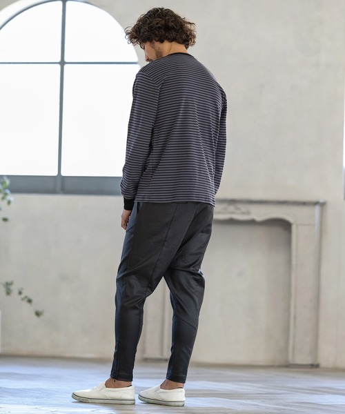 Magine(マージン)の「mlt3725-BORDER LONG SLEEVE CUT SEW カットソー(Tシャツ/カットソー・メンズ・ブラック/ホワイト/チャコール・44/46/48)」の20枚目の写真