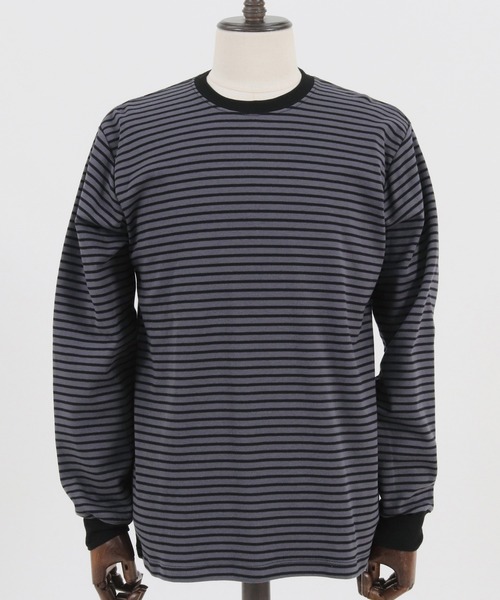 Magine(マージン)の「mlt3725-BORDER LONG SLEEVE CUT SEW カットソー(Tシャツ/カットソー・メンズ・ブラック/ホワイト/チャコール・44/46/48)」の15枚目の写真