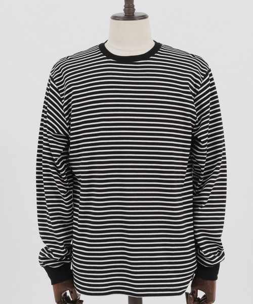 Magine(マージン)の「mlt3725-BORDER LONG SLEEVE CUT SEW カットソー(Tシャツ/カットソー・メンズ・ブラック/ホワイト/チャコール・44/46/48)」の21枚目の写真