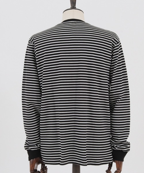 Magine(マージン)の「mlt3725-BORDER LONG SLEEVE CUT SEW カットソー(Tシャツ/カットソー・メンズ・ブラック/ホワイト/チャコール・44/46/48)」の6枚目の写真