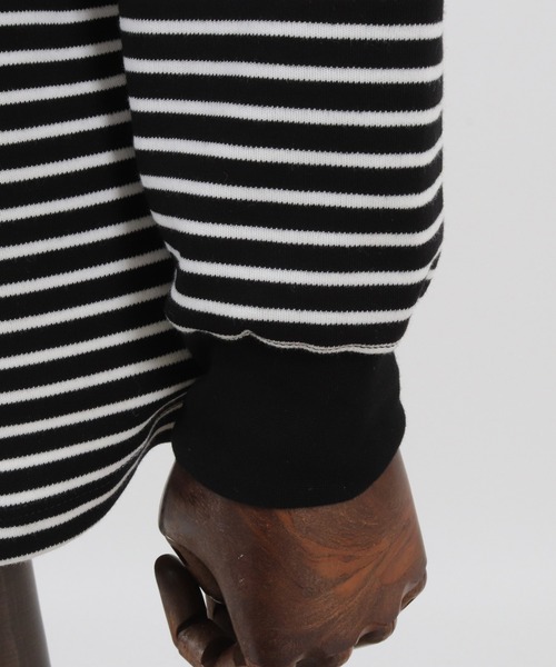 Magine(マージン)の「mlt3725-BORDER LONG SLEEVE CUT SEW カットソー(Tシャツ/カットソー・メンズ・ブラック/ホワイト/チャコール・44/46/48)」の12枚目の写真