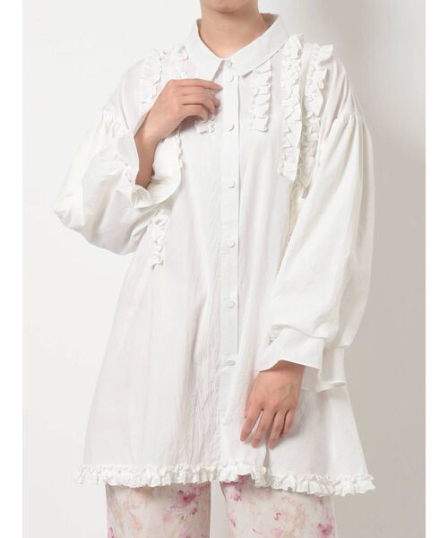 merry jenny(メリージェニー)の「スタンドカラーフリルブラウス(シャツ/ブラウス・レディース・オフホワイト/ブラック/ベージュ・FREE)」の19枚目の写真