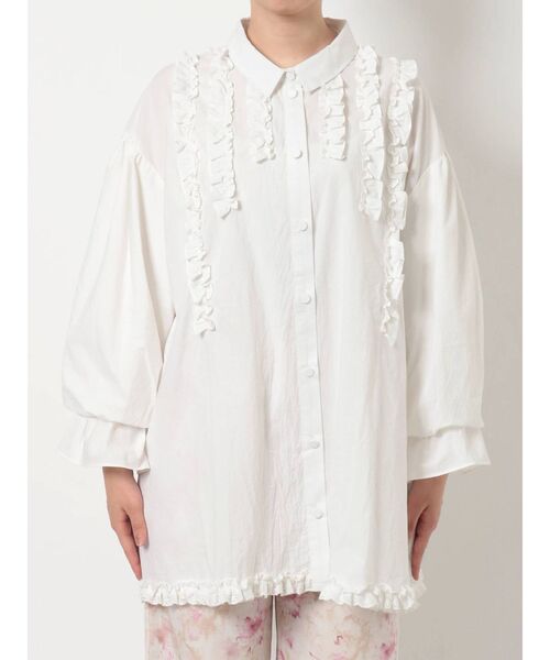 merry jenny(メリージェニー)の「スタンドカラーフリルブラウス(シャツ/ブラウス・レディース・オフホワイト/ブラック/ベージュ・FREE)」の20枚目の写真