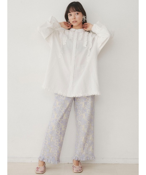 merry jenny(メリージェニー)の「スタンドカラーフリルブラウス(シャツ/ブラウス・レディース・オフホワイト/ブラック/ベージュ・FREE)」の11枚目の写真