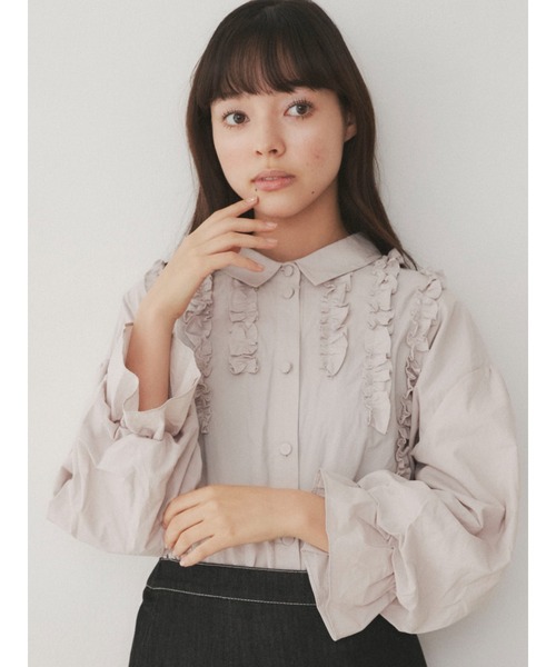 merry jenny(メリージェニー)の「スタンドカラーフリルブラウス(シャツ/ブラウス・レディース・オフホワイト/ブラック/ベージュ・FREE)」の15枚目の写真