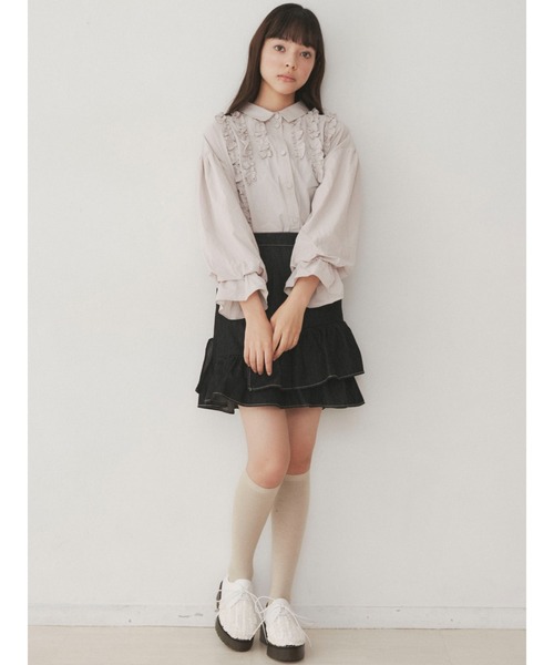 merry jenny(メリージェニー)の「スタンドカラーフリルブラウス(シャツ/ブラウス・レディース・オフホワイト/ブラック/ベージュ・FREE)」の16枚目の写真