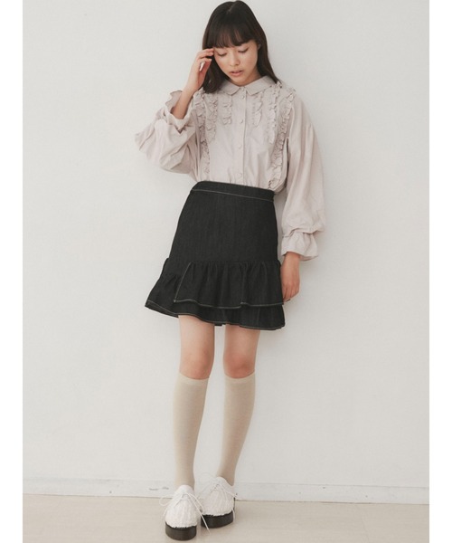 merry jenny(メリージェニー)の「スタンドカラーフリルブラウス(シャツ/ブラウス・レディース・オフホワイト/ブラック/ベージュ・FREE)」の17枚目の写真
