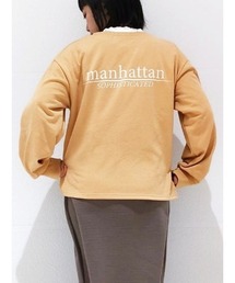 Samansa Mos2 blue | バックプリントスウェット(スウェット)