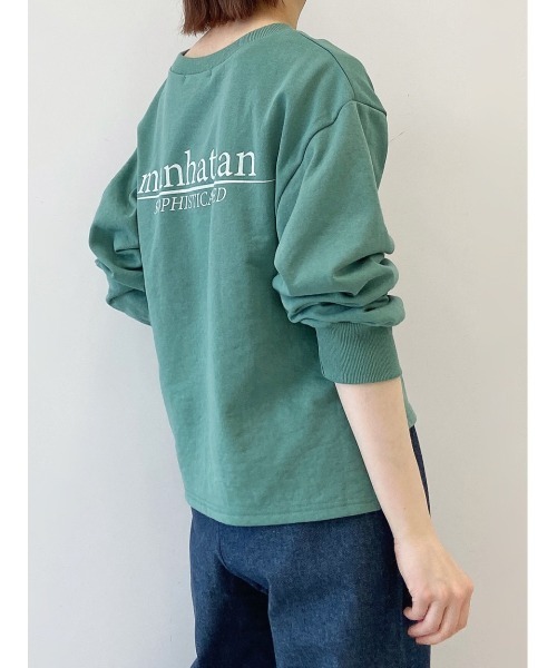 Samansa Mos2 blue（サマンサモスモスブルー）の「バックプリントスウェット（スウェット・レディース・チャコール/ライトベージュ/グリーン/ブルー/オレンジ・ﾌﾘ-）」の7枚目の写真