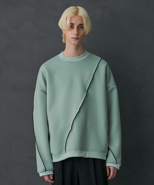 PUBLIC TOKYO（パブリックトウキョウ）の「【ユニセックス】メローステッチオーバーサイズスウェットプルオーバー（スウェット・メンズ・ブラック/ベージュ/ダークグレー/ミント/ベージュ系その他/ブラック系その他/ネイビー/パープル/グリーン・1/2）」の7枚目の写真