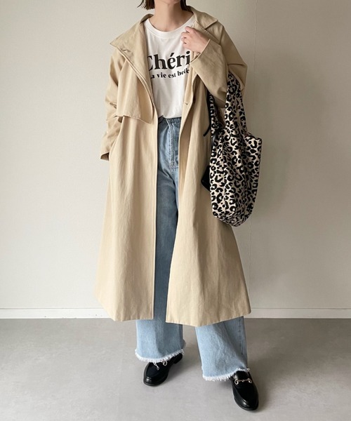 y/m by misato(イムバイミサト)の「ツイルスタンドカラーコート(その他アウター・レディース・ベージュ/オフホワイト・FREE)」の10枚目の写真