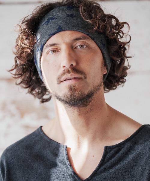 CAMBIO(カンビオ)の「mko10300-Star Jacquard Hair Band ヘアバンド(その他ヘアアクセサリー・メンズ・チャコールグレー/ブラック/ネイビー・FREE)」の3枚目の写真