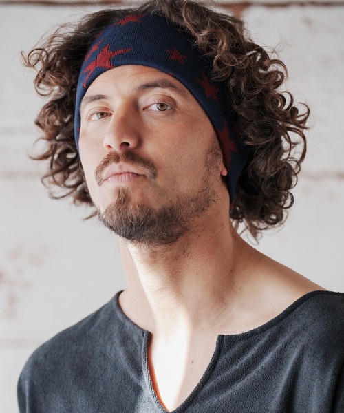 CAMBIO(カンビオ)の「mko10300-Star Jacquard Hair Band ヘアバンド(その他ヘアアクセサリー・メンズ・チャコールグレー/ブラック/ネイビー・FREE)」の7枚目の写真