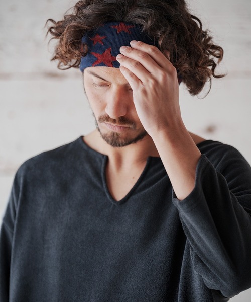 CAMBIO(カンビオ)の「mko10300-Star Jacquard Hair Band ヘアバンド(その他ヘアアクセサリー・メンズ・チャコールグレー/ブラック/ネイビー・FREE)」の8枚目の写真