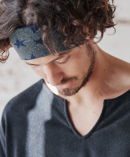 CAMBIO(カンビオ)の「mko10300-Star Jacquard Hair Band ヘアバンド(その他ヘアアクセサリー・メンズ・チャコールグレー/ブラック/ネイビー・FREE)」の10枚目の写真