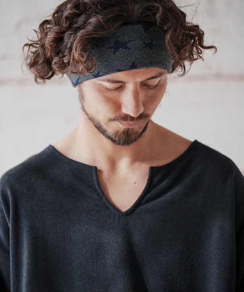 CAMBIO(カンビオ)の「mko10300-Star Jacquard Hair Band ヘアバンド(その他ヘアアクセサリー・メンズ・チャコールグレー/ブラック/ネイビー・FREE)」の11枚目の写真
