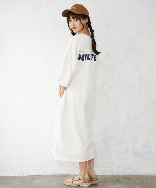 MILKFED.（ミルクフェド）の「FOOTBALL DRESS（ワンピース・レディース・ホワイト/ネイビー・ONE SIZE）」の3枚目の写真