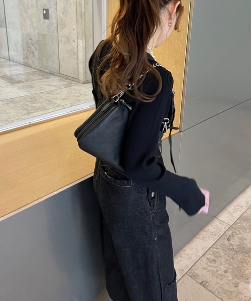 Ezick（エジック）の「ストレートデニムサロペット（サロペット/オーバーオール・レディース・ブラック・FREE）」の12枚目の写真