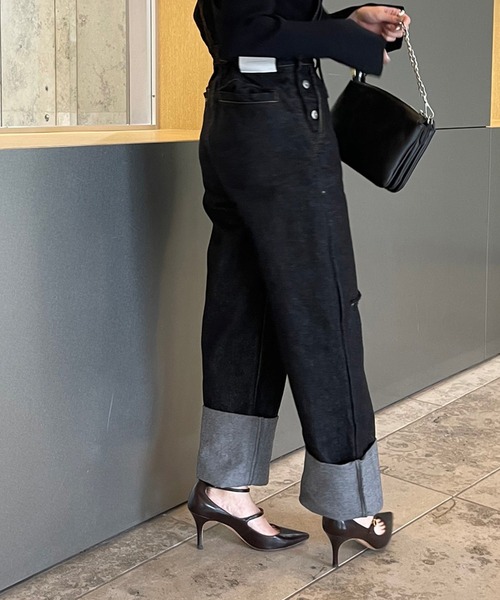 Ezick（エジック）の「ストレートデニムサロペット（サロペット/オーバーオール・レディース・ブラック・FREE）」の18枚目の写真