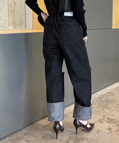 Ezick（エジック）の「ストレートデニムサロペット（サロペット/オーバーオール・レディース・ブラック・FREE）」の19枚目の写真