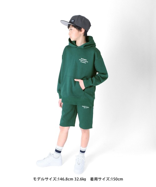 GLAZOS(グラソス)の「裏毛・ロゴスウェットハーフパンツ【セットアップ対応】(その他パンツ・キッズ・グリーン/ブルー/オレンジ・150cm/160cm/130cm/170cm/140cm)」の6枚目の写真