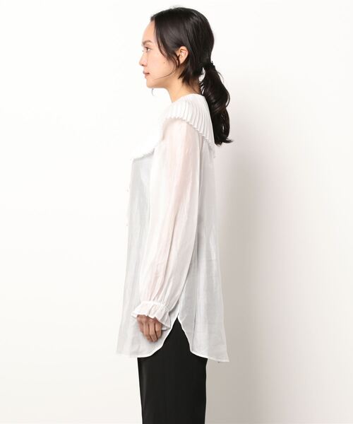 Banner Barrett(バナーバレット)の「【Lili Lurex】プリーツカラーブラウス(Tシャツ/カットソー・レディース・ホワイト・38)」の3枚目の写真