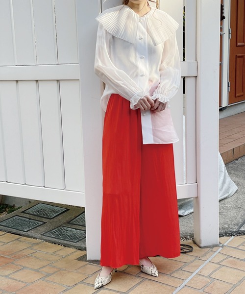 Banner Barrett(バナーバレット)の「【Lili Lurex】プリーツカラーブラウス(Tシャツ/カットソー・レディース・ホワイト・38)」の6枚目の写真