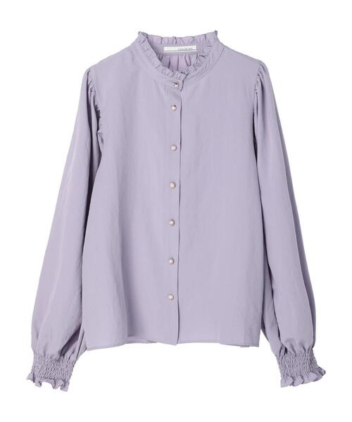 Green　Parks（グリーンパークス）の「・ELENCARE DUE フリルスタンドカラーブラウス（シャツ/ブラウス・レディース・オフホワイト/ブラック/ラベンダー/イエロー・FREE）」の8枚目の写真