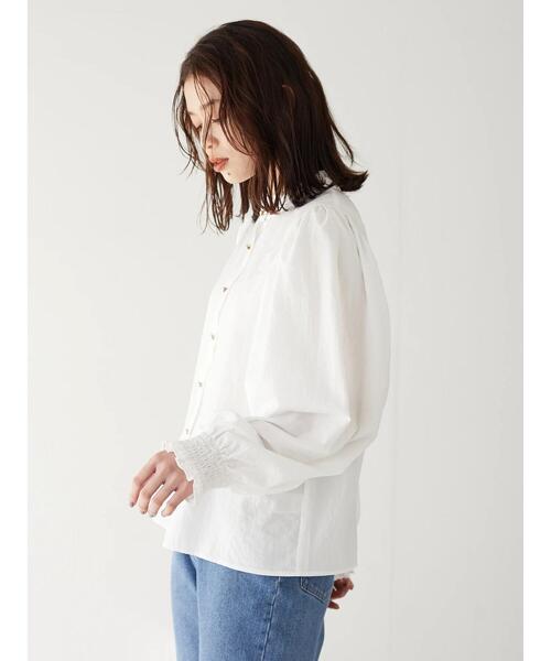 Green　Parks（グリーンパークス）の「・ELENCARE DUE フリルスタンドカラーブラウス（シャツ/ブラウス・レディース・オフホワイト/ブラック/ラベンダー/イエロー・FREE）」の11枚目の写真