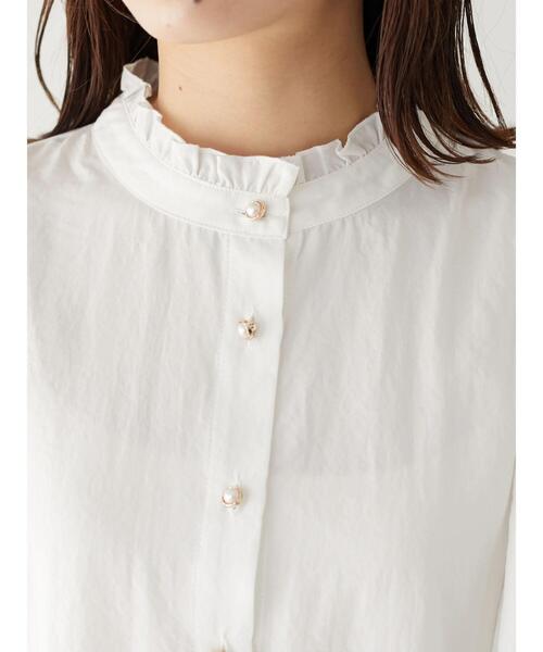 Green　Parks（グリーンパークス）の「・ELENCARE DUE フリルスタンドカラーブラウス（シャツ/ブラウス・レディース・オフホワイト/ブラック/ラベンダー/イエロー・FREE）」の12枚目の写真