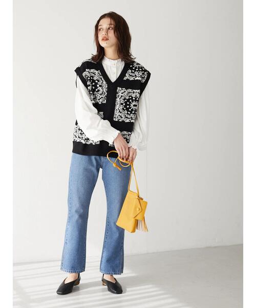 Green　Parks（グリーンパークス）の「・ELENCARE DUE フリルスタンドカラーブラウス（シャツ/ブラウス・レディース・オフホワイト/ブラック/ラベンダー/イエロー・FREE）」の16枚目の写真