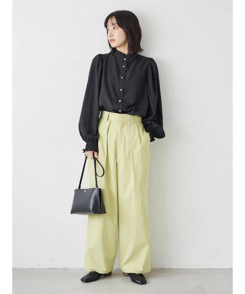 Green　Parks（グリーンパークス）の「・ELENCARE DUE フリルスタンドカラーブラウス（シャツ/ブラウス・レディース・オフホワイト/ブラック/ラベンダー/イエロー・FREE）」の20枚目の写真