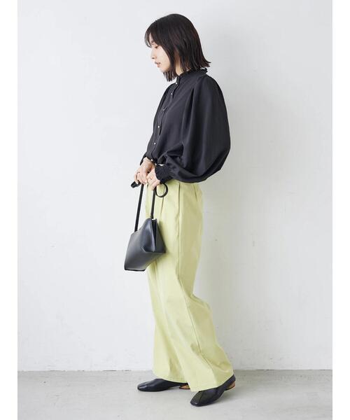 Green　Parks（グリーンパークス）の「・ELENCARE DUE フリルスタンドカラーブラウス（シャツ/ブラウス・レディース・オフホワイト/ブラック/ラベンダー/イエロー・FREE）」の21枚目の写真