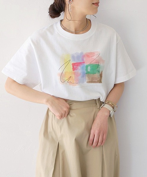HER CLOSET（ハークローゼット）の「【HERCLOSET】5.6オンスオリジナルアート柄プリントT（Tシャツ/カットソー・レディース・ホワイト/ホワイト系その他/ホワイト系その他2・S/M）」の2枚目の写真