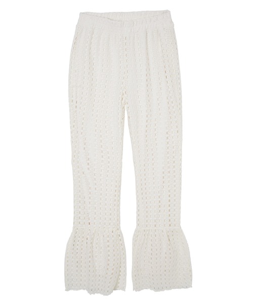 X-girl（エックスガール）の「CROCHET RUFFLE PANTS（その他パンツ・レディース・ライトブルー/ブラック/オフホワイト・S/M/XS）」の15枚目の写真