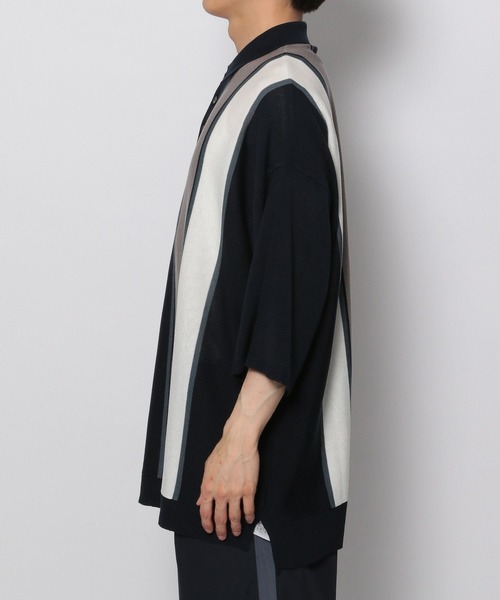 ポロシャツ ネイビーとホワイト ストライプ EASTBOY イーストボーイ スクール半袖ポロシャツライン入り