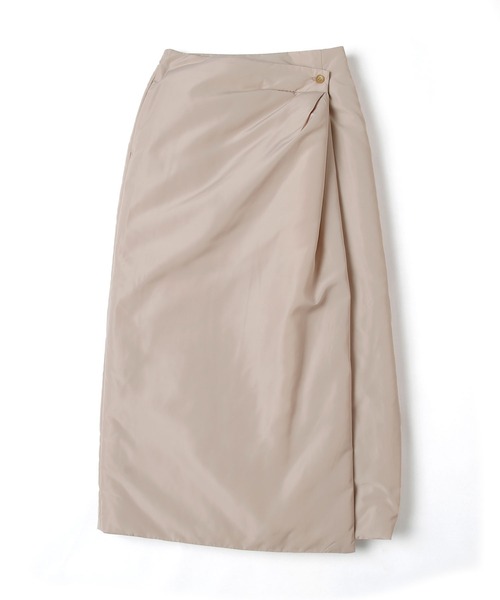 UNDECORATED(アンデコレイテッド)の「UNDECORATED アンデコレイテッド / Re:PL Padded Skirt リサイクルポリエステル パデッドスカート ラップスカート / UDF22407(スカート・レディース・ブラック/キナリ/グレイッシュベージュ・FREE)」の3枚目の写真