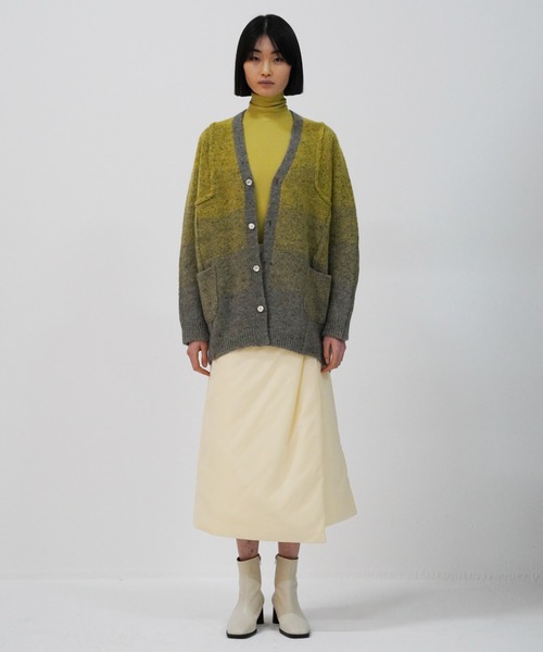 UNDECORATED(アンデコレイテッド)の「UNDECORATED アンデコレイテッド / Re:PL Padded Skirt リサイクルポリエステル パデッドスカート ラップスカート / UDF22407(スカート・レディース・ブラック/キナリ/グレイッシュベージュ・FREE)」の14枚目の写真