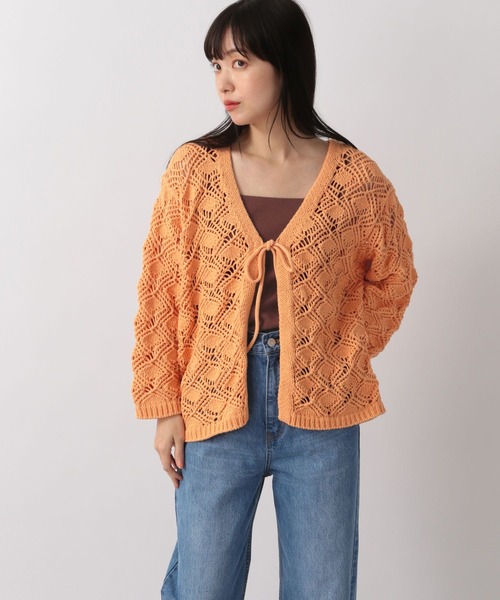 LOWRYS FARM（ローリーズファーム）の「マクラメカーディガン　269133（カーディガン/ボレロ・レディース・アイボリー/ブラック/オレンジ・FREE）」の11枚目の写真