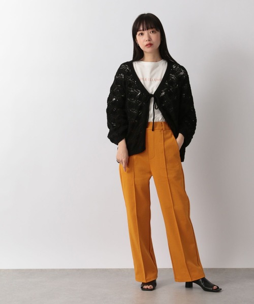 LOWRYS FARM（ローリーズファーム）の「マクラメカーディガン　269133（カーディガン/ボレロ・レディース・アイボリー/ブラック/オレンジ・FREE）」の12枚目の写真