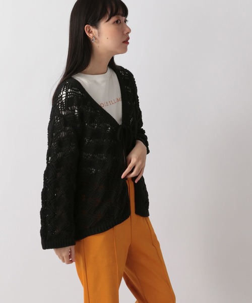 LOWRYS FARM（ローリーズファーム）の「マクラメカーディガン　269133（カーディガン/ボレロ・レディース・アイボリー/ブラック/オレンジ・FREE）」の13枚目の写真