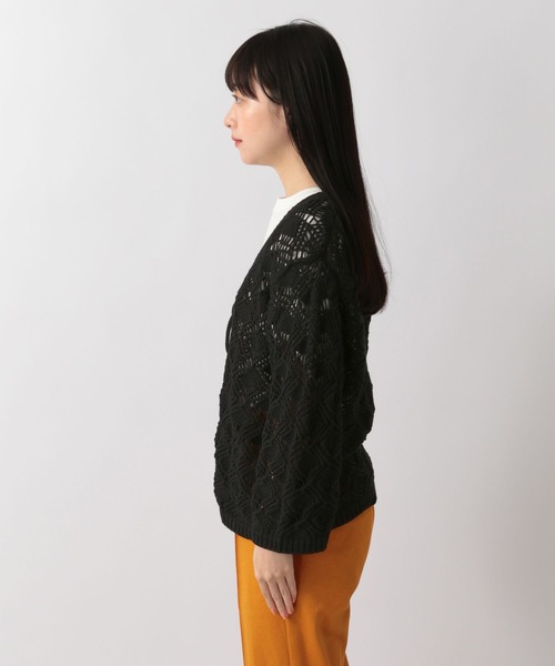 LOWRYS FARM（ローリーズファーム）の「マクラメカーディガン　269133（カーディガン/ボレロ・レディース・アイボリー/ブラック/オレンジ・FREE）」の14枚目の写真