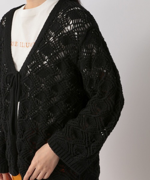 LOWRYS FARM（ローリーズファーム）の「マクラメカーディガン　269133（カーディガン/ボレロ・レディース・アイボリー/ブラック/オレンジ・FREE）」の18枚目の写真