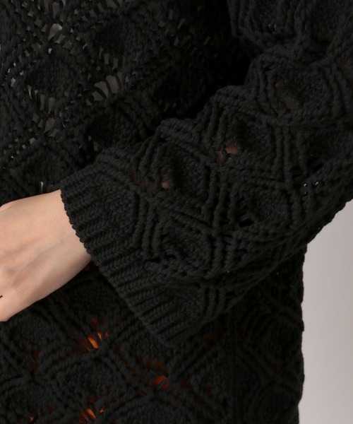 LOWRYS FARM（ローリーズファーム）の「マクラメカーディガン　269133（カーディガン/ボレロ・レディース・アイボリー/ブラック/オレンジ・FREE）」の19枚目の写真