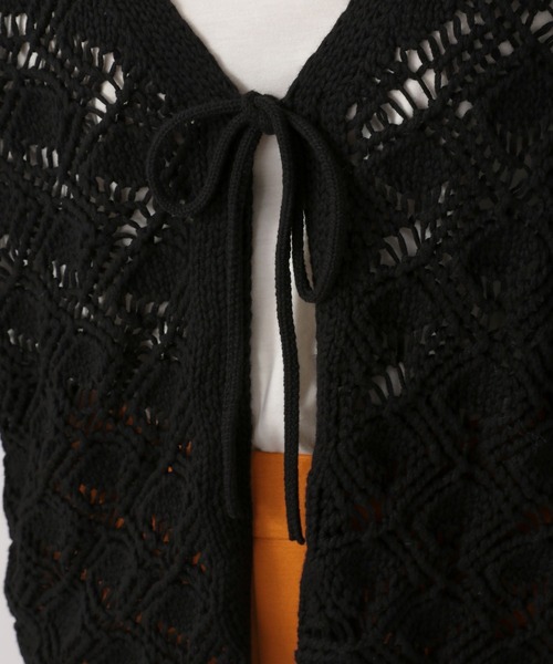 LOWRYS FARM（ローリーズファーム）の「マクラメカーディガン　269133（カーディガン/ボレロ・レディース・アイボリー/ブラック/オレンジ・FREE）」の21枚目の写真