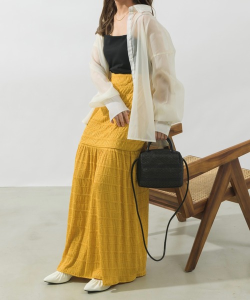 NEUNA（ヌナ）の「【大人の揺れ感。】ティアードフレアロングスカート（スカート・レディース・ホワイト/ブラック/オレンジ・SMALL/MEDIUM/LARGE）」の11枚目の写真