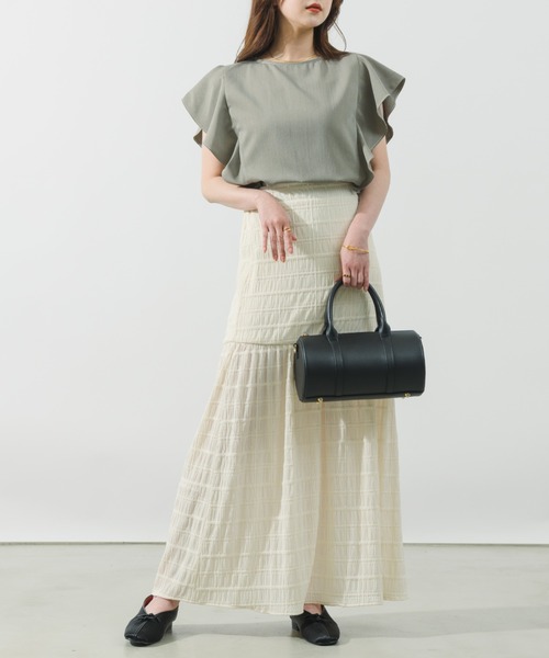 NEUNA（ヌナ）の「【大人の揺れ感。】ティアードフレアロングスカート（スカート・レディース・ホワイト/ブラック/オレンジ・SMALL/MEDIUM/LARGE）」の8枚目の写真